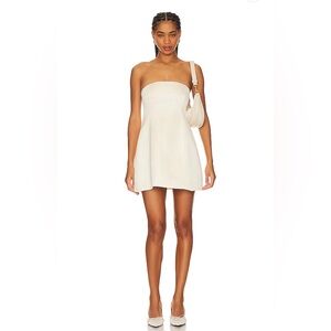 Strapless Peplum Mini Dress